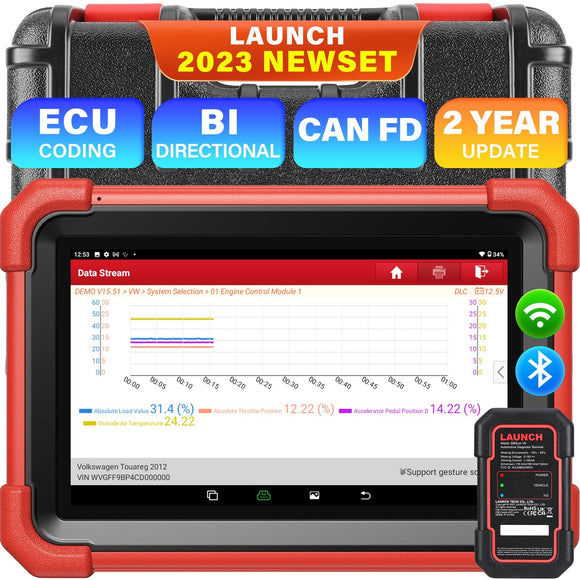 LAUNCH X-431 DIAGUN EVO Battery Tester Scan Tool, All System Diagnostic  Tool with 16 Reset Services, ECU Coding, Videoscope Function Optional,  Support